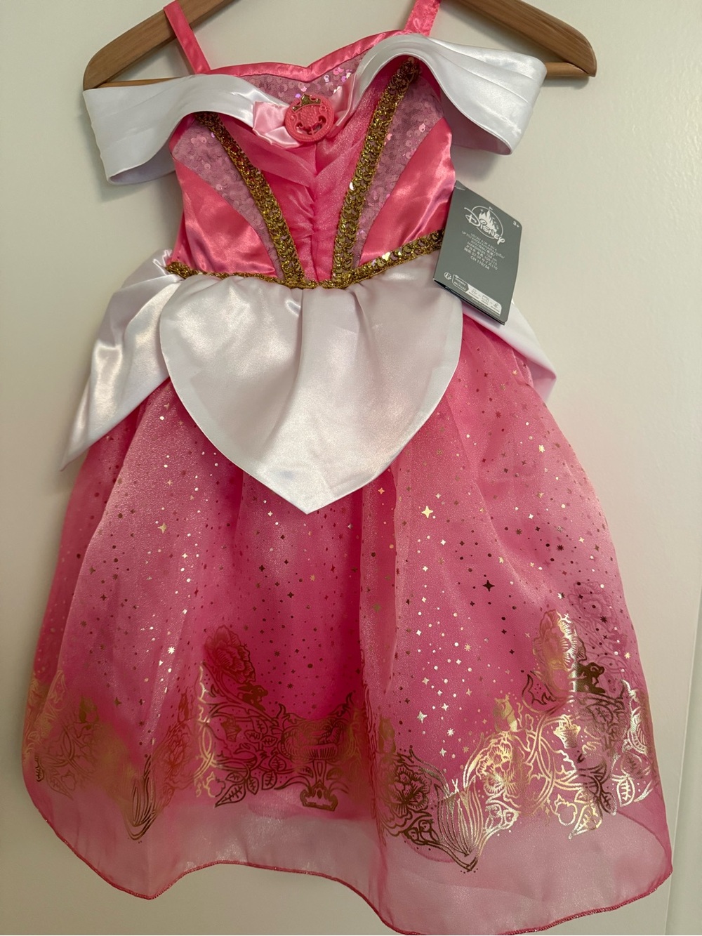 Disney Pink and White Princess Theater Dress with Gold Accents